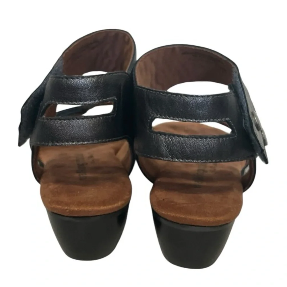WALKING‎ CRADLES | Calista Pewter Gunmetal Ankle Wrap Sandals 7.5